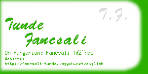 tunde fancsali business card